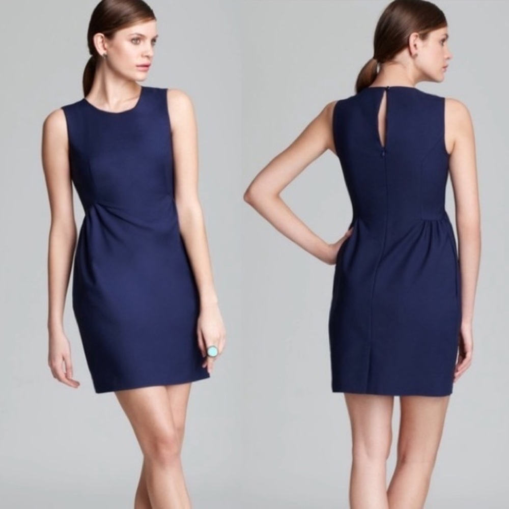 Kate Spade Navy Blue Sheath Sleeveless Cocktail Mini Dress S (6)